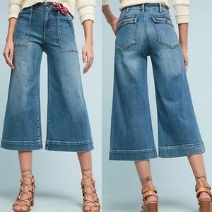 Pilcro Utiity High-Rise Cropped Wide Legged Jeans